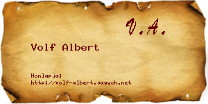Volf Albert névjegykártya